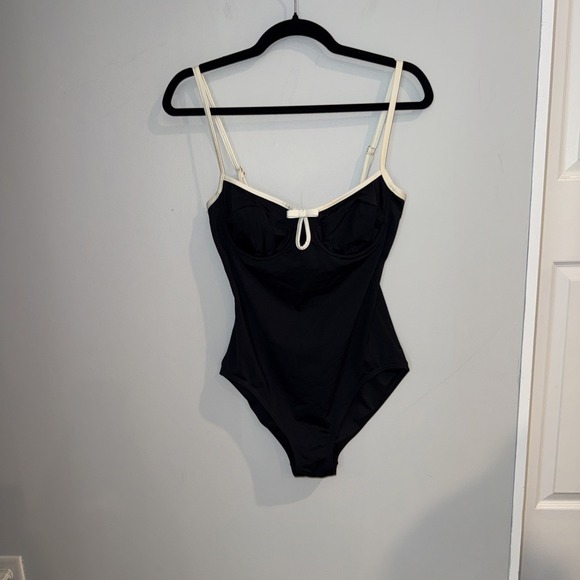 kate spade new york Other - Kate Spade New York Women's Bow Swimsuit, Black And White Sz Large